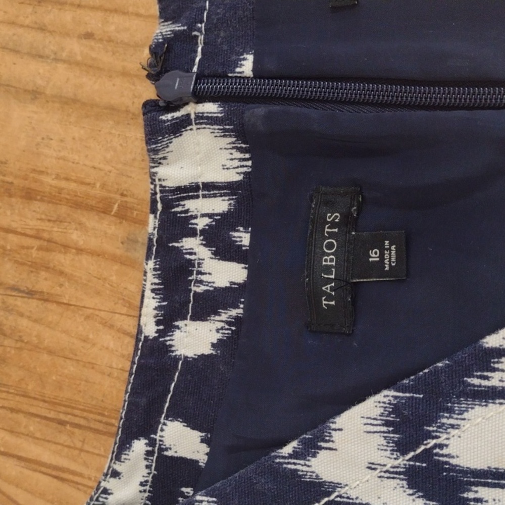 Talbots Navy and White Sleeveless Midi Dress - Picture 5 of 13